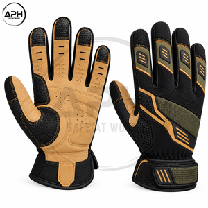 Gants d'assemblage classiques noir et blanc avec dos en tissu minimaliste et paume souple pour la manutention générale - Product Image 3