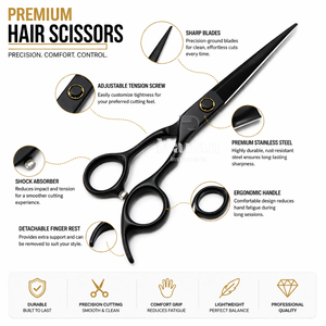 กรรไกรตัดผมสแตนเลสคมสำหรับช่างตัดผมมือขวา - Product Image 4