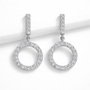 Pendientes Colgantes Románticos de Circonita Cúbica Blanca para Mujer, Plata de Ley Fina con Baño de Rodio, Regalo de Aniversario, Compromiso o Boda - Product Image 5