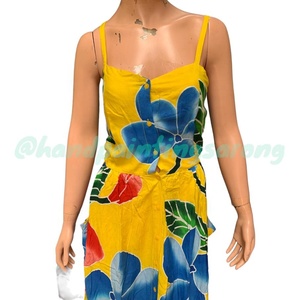 Vente chaude 100% rayonne tissé robe sans manches peinte à la main pour les femmes couleurs personnalisées plage Occasion maillot de bain - Product Image 2