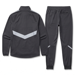 Conjunto de chándal de invierno personalizado para hombre, de forro polar grueso, cálido, cortavientos, con chaqueta de cremallera completa y pantalones de chándal con puños elásticos, unisex - Product Image 2
