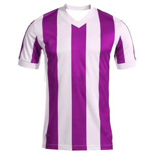 Maillot de football pour homme à rayures rouges et blanches, col en V, manches courtes, polyester respirant, coupe classique, vêtements pour toutes les saisons - Product Image 4