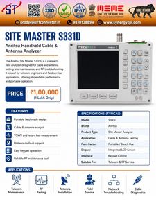 เครื่องวิเคราะห์สายเคเบิลและเสาอากาศแบบพกพา Anritsu Site Master S331D สำหรับการตรวจสอบและแก้ไขปัญหา RF ในงานบริการภาคสนามโทรคมนาคม ผลิตที่เดลี - Product Image 1