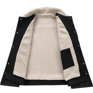 Custom Men Winter Sherpa <b>Jacket</b> <b>Fleece</b> Lined <b>Thick</b> Warm Suede Cotton Coat Casual Style Outwear Windproof Trucker <b>Jacket</b> for Me - Product Image 3