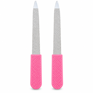Lime à ongles professionnelle rouge pour personnes âgées et adultes, lime à ongles en acier inoxydable double face fine et grossière de 5 pouces, 2 pièces - Product Image 2