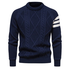 WARPRO INDUSTRY Pull d'hiver pour homme en polyester/nylon, tricoté en laine grossière, anti-rides, respirant, couleur unie, manches longues - Product Image 5