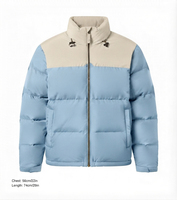 Blouson matelassé à capuche pour homme, tendance 2026, avec blocs de couleur, manteau d'hiver à fermeture éclair, rembourrage en duvet, style décontracté, coupe classique