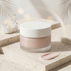 SPF50 Tinted Moisturizer <b>Sunscreen</b> Face Cream Brightening Glow OEM Private Label Glass Bottle MOQ 700 - Product Image 1