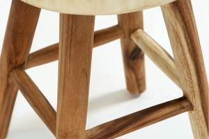 Tabouret minimaliste en bois massif avec finition naturelle, meubles en bois rustiques pour salon, café, hôtel et décoration intérieure - Product Image 5