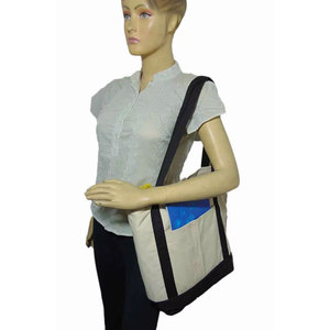 Eco-Friendly Reusable Cotton Canvas Tote <b>Bag</b> with <b>Long</b> Handles Custom Printed Modern Geometric Pattern Durable Lightweight - Product Image 3
