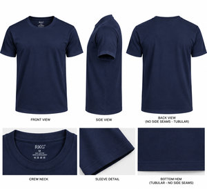 T-shirt tubulaire 100 % coton pour homme, col rond, manches courtes, couleur unie, coupe classique, tricot jersey décontracté, design vierge - Product Image 1