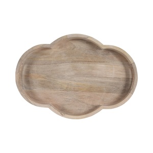 Bandeja de Servir Ovalada de Madera Blanqueada Estilo Nórdico, con Forma de Nube, Decorativa, para Exhibir Velas y Libros - Product Image 2