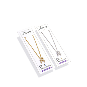 Collier avec pendentif en diamant lettre R en acier inoxydable, 6 pouces, style minimaliste, unisexe, à porter au quotidien - Product Image 2