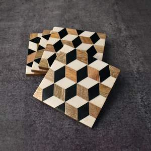 Premium Design Resin Inlay Coaster Set MDF Coaster Resin Coaster MDF Resin Inlay Coaster Place Mats at factory Wholesale Price - Product Image 6