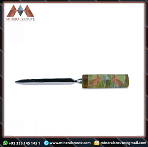 งานฝีมือหินอ่อนสีเขียวออนิกซ์คุณภาพสูงจาก MineralRoute  งานแกะสลักหินแบบกำหนดเอง ที่เปิดซองจดหมาย  ของตกแต่งแกะสลัก - Product Image 3