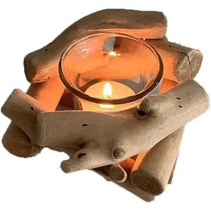 Portavelas de Madera Flotante Hecho a Mano, Moderno y Minimalista, con Diseño Elegante - Product Image 2