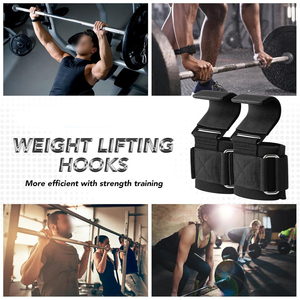 Custom Logo Weight Lifting Hook <b>Straps</b> With Neoprene Padded Wrist Grips for Powerlifting for Sale - Product Image 5