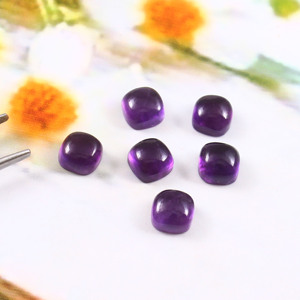 Natural African Amethyst Square <b>Cushion</b> Cabochon 25X25MM Flat Back Loose Gemstone Jewelry Making Wholesale Lot AAA Quality - Product Image 3