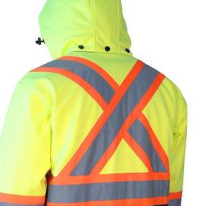 Chaqueta de Seguridad Reflectante de Alta Visibilidad para Hombre con Capucha y Bolsillos, Amarillo y Negro, Ropa de Trabajo - Product Image 6