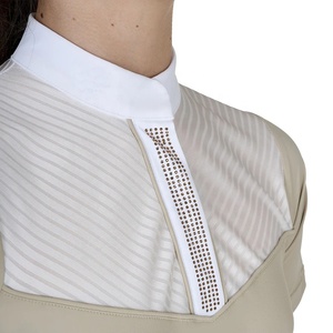 Camiseta de competición ecuestre de manga corta para niñas con pedrería - Product Image 2
