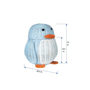 Cesta de ratán con forma de pingüino, cesta de almacenamiento hecha a mano, venta al por mayor, ecológica, hecha en Vietnam - Product Image 4