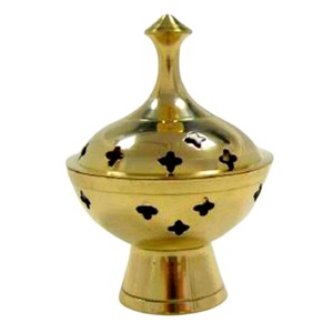 Brûleur d'encens en laiton fini, design personnalisé, doré, pour la maison, l'hôtel, le bureau, l'église, accessoires de parfum d'ambiance, objet décoratif - Product Image 3