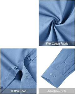 Chemise habillée pour homme adulte, manches longues, 100% coton, écologique, respirante, de haute qualité, personnalisable, pour le travail, le bureau, les occasions formelles et les activités de plein air. - Product Image 3