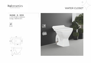WC monobloc Shine S-Trap à double chasse, écologique, avec réservoir encastré - Product Image 1