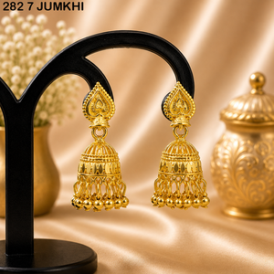 gold plated jumkha earrings for women artificial gold Plated jhumka earrings wholesale <b>UK</b> long layered gold plated jhumka - Product Image 2