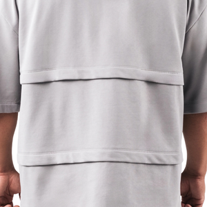 Sudadera con Capucha de Manga Corta para Hombre, Color Sólido, Corte Holgado, Estilo Casual Urbano, Personalizable al por Mayor - Product Image 6