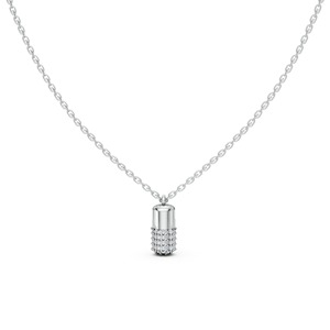 Collar con Colgante de Lujo 'Cápsula del Amor' de Plata de Ley 925 con Moissanita de Laboratorio con Detalle de Corazón, Chapado en Oro, Minimalista y con Pavé Brillante - Product Image 1