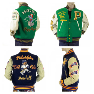 SHH INDUSTRIES Custom Unisex Varsity <b>Jacket</b> Wool <b>Leather</b> Letterman <b>Jacket</b> Chenille Patch Embroidered Baseball Bomber <b>Jacket</b> OEM - Product Image 5