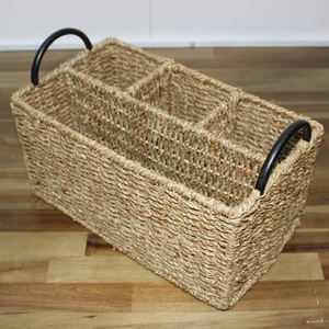 Panier de rangement Artex Dong Thap Rush, organisateur divisé, poignée en métal noir - Product Image 2