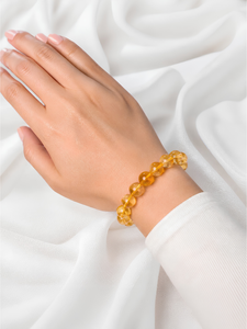 Pulsera de Citrino Natural, Piedra de Nacimiento de Noviembre, Cuentas Redondas de 8mm, Pulsera de Piedras Preciosas Curativas para Mujeres y Hombres - Product Image 6