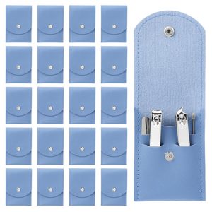 Ensemble de soins des ongles professionnel 4 pièces, étui en cuir PU, outils en acier inoxydable antirouille, étui de voyage compact, prix d'usine - Product Image 1