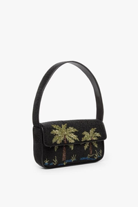 Sac à bandoulière de luxe fait main en perles rouges, motif ethnique Paisley brodé, sac de soirée à rabat, style bohème chic pour femme, logo personnalisé - Product Image 3