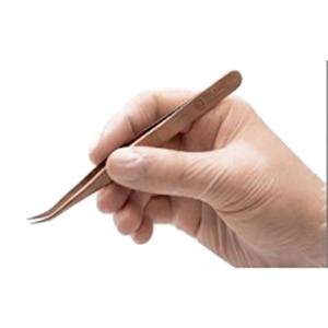 แหนบถอนขนตามืออาชีพแหนบขนตาสีดำกันลื่นทำจากสเตนเลสสตีลสีโรสโกลด์ - Product Image 5