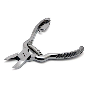 Custom Grooved Handle Podiatrist <b>Nail</b> Nipper Satin Finish Heavy Duty Toenail Cutter with Barrel Spring and Lock Pedicure Scissor - Product Image 5