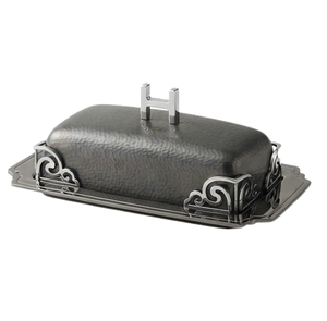 Beurrier ovale en acier inoxydable avec couvercle, design moderne pour la cuisine, finition polie artisanale - Product Image 3