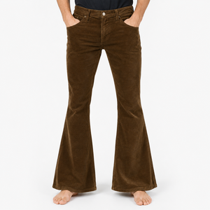 Wholesale <b>Men's</b> 100% Cotton Corduroy <b>Flare</b> Pants Mid Rise Slim Fit Wide Leg Streetwear Casual <b>Trousers</b> Custom OEM - Product Image 2