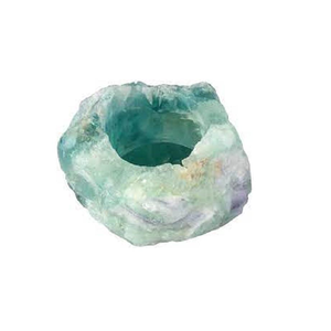 Support de bougie en pierre naturelle sculptée à la main en fluorite, agate et pierres précieuses, pour la lithothérapie, vente en gros - Product Image 3