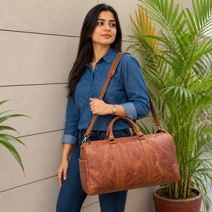 New Trending Crunch Leather <b>Luggage</b> Bags Multi Uses Handmade Bag Unisex Travel Bag Big Size Multi Uses Hair on Hide Handbag - Product Image 3