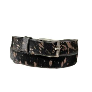 Ceinture artisanale vintage noire avec finition cheveux de bête, boucle ardillon en acier robuste, design western, largeur 1-1,5 pouces, toutes longueurs - Product Image 1
