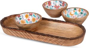 Tazón de Madera para Mezclar, Tazón para Ensaladas, Forma Redonda, Tazón para Servir de Madera de Mango para Verduras, Frutas o Ensaladas - Product Image 4