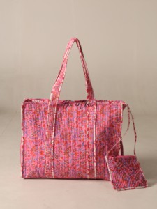 Wholesale Assorted Mix Prints Cotton Quilted Tote Bag with Pouch Handmade Indian Block Print <b>Handbag</b> - Product Image 2