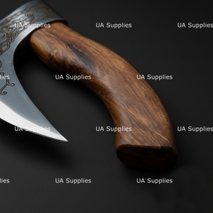 Hache Tomahawk industrielle à lame en acier inoxydable forgé, coupe-pizza Viking, hache de survie à manche en bois de rose, tête barbue, OEM - Product Image 6
