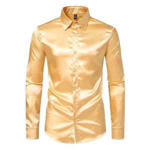 Chemises décontractées pour hommes, nouveau design élégant, manches longues, tissu sergé respirant de haute qualité, séchage rapide, col montant personnalisable - Product Image 4