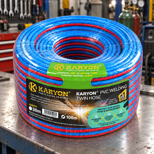 KARYON Twin Welding <b>Hose</b> 6mm ID 12mm OD 20 Bar Red Blue Reinforced PVC Gas <b>Pipe</b> for USA UK Malaysia Asia Industrial Supply - Product Image 1