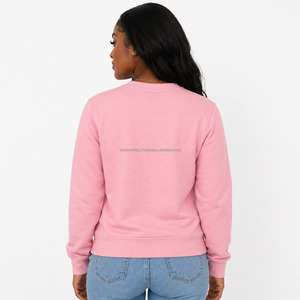 Sweat-shirt à col montant pour femme OEM ODM, broderie de logo personnalisée, molleton doux en coton, pull oversize à pois - Product Image 4
