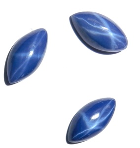 Zafiro Azul Estrella Marquise de 5x10 mm, 2 Quilates, Creado en Laboratorio, Cabujón Pulido con Efecto de Estrella de 6 Puntas, 3 mm de Altura, para Joyería - Product Image 5